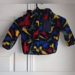 Unisex  Multicolored Sherpa Zip front Pocket Hooded Jacket For Toddlers Size 2T